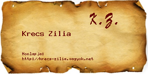 Krecs Zilia névjegykártya